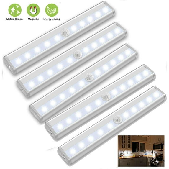Motion Sensor Light Under Cabinet Lighting Wireless Closet Light Battery Operated LED Lights for Room Stick on Lights Under Counter Light,5Pack