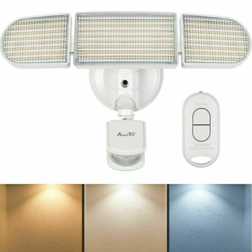 Motion Sensor Lights Outdoor, AmeriTop 35W Ultra Bright 3500LM LED Flood  Light with Remote Control, 3 Color Temperatures 3000K/4500K/6000K, Wide  Angle