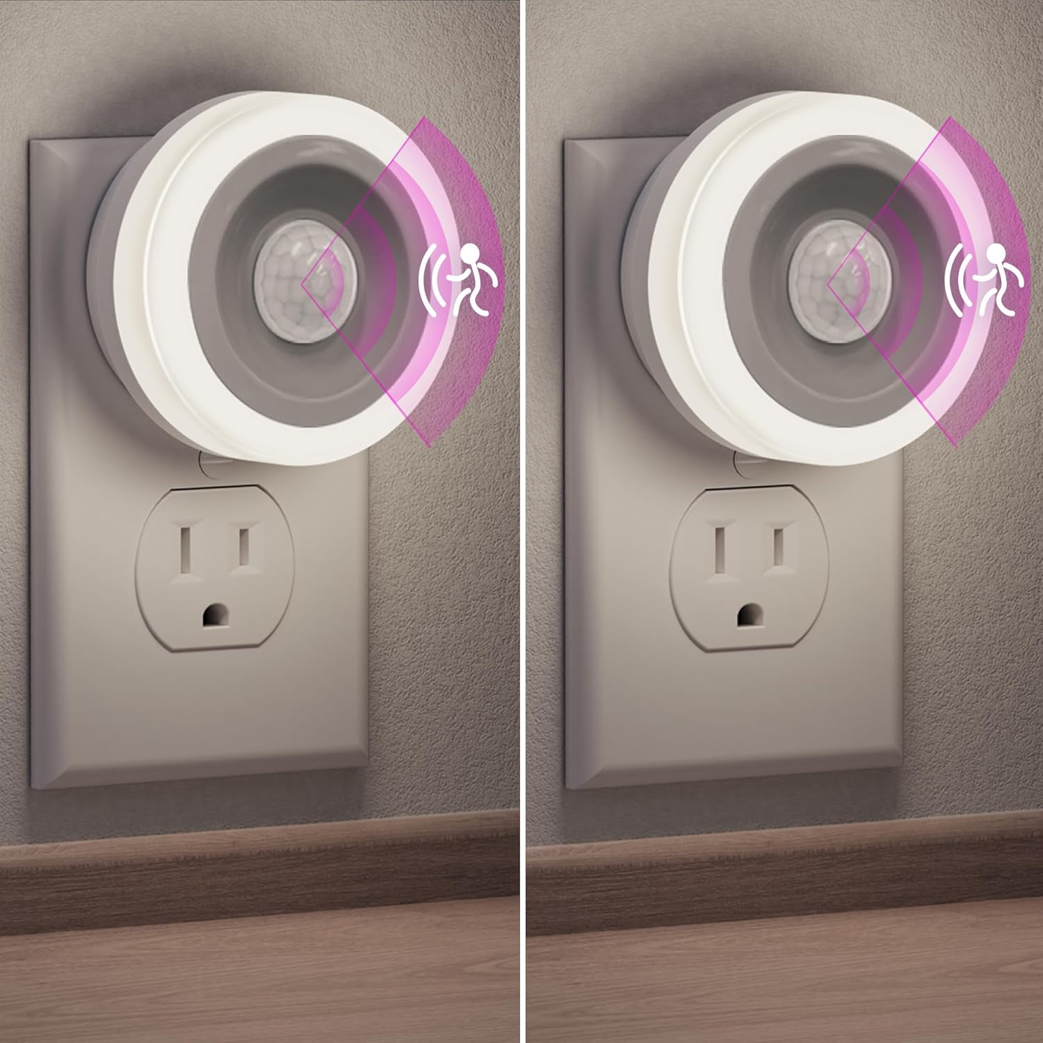 Motion Sensor Night Light, [2 Pack] Lights Plug into Wall, Auto On/Off ...