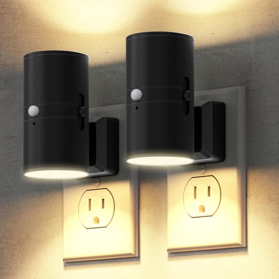 Motion Sensor Night Light 2 Pack Motion Activated Plug in Night Lights 0-100LM Dimmable Soft White 3000K Motion Sensor Light Indoor for Bathroom Hallway Bedroom Stairway Kid Elderly Pet