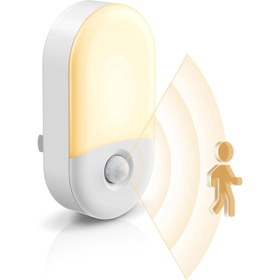 Motion Sensor Night Light, 2Pack, Motion Activated Night Light, Night Lights Plug into Wall Motion Sensor, 3000K Warm White, Adjustable Brightness 30/60LM, for Kids Adults Bathroom Bedroom