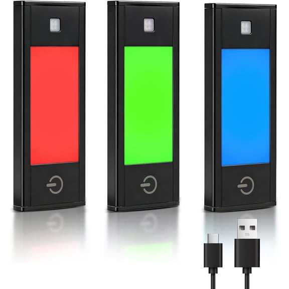 Motion Sensor Night Light, 6-Color Stair Lights, - Bookshelf Light with -Off, Touch Control, for Hallway, Stairs, Display Cabinet (3-)