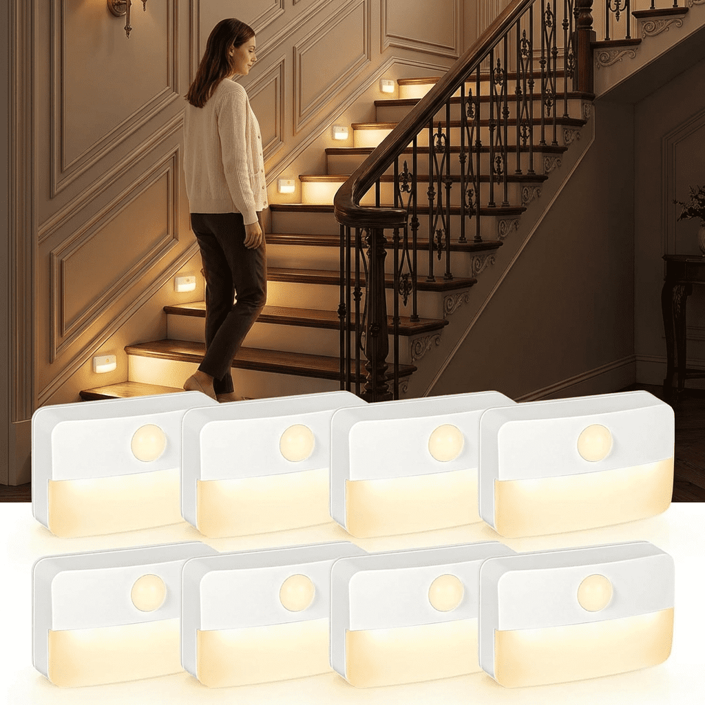 PANGTON VILLA Motion Sensor LED Night Lights, 3000k (6 Pack)