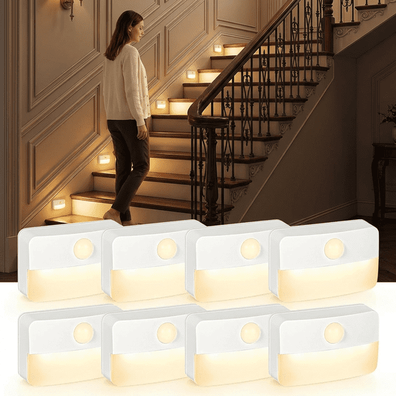 PANGTON VILLA Motion Sensor LED Night Lights, 3000k (6 Pack)