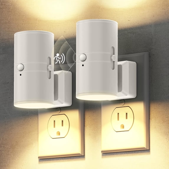 Motion Sensor Night Light,Motion Activated Plug in Night Lights, 0-100LM Dimmable Soft White 3000K, Motion Sensor Light Indoor for Bathroom Hallway Bedroom Stairway Kid Elderly Pet
