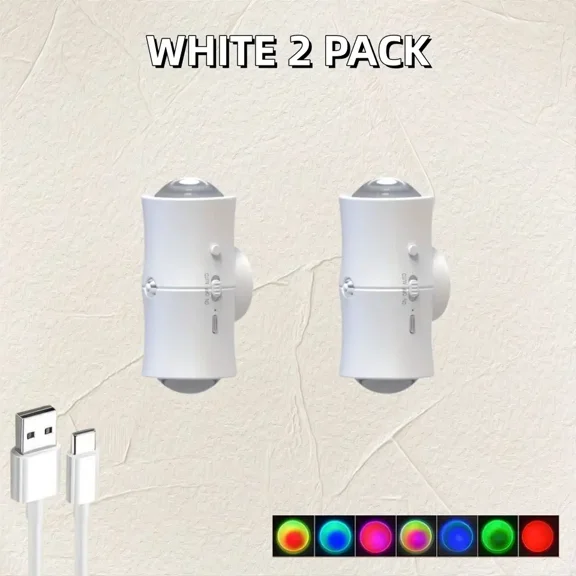 Motion Sensor Night Light, Rechargeable Stick On LED Light for Bedroom Hallway Stairs, Magnetic Wall Light, RGB Home Decor