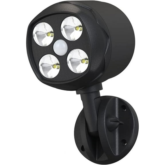 Motion Sensor Outdoor Lights, Battery Operated 600LM Motion Detector Security Lights, Black (1 Pack)