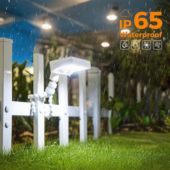 Motion Sensor Outdoor Lights with Flexible Octopus Tripod - 600LM Solar Security Lights Waterproof, Dual Charging Solar Outdoor Light for Camping, Fence,  (White-2pcs)