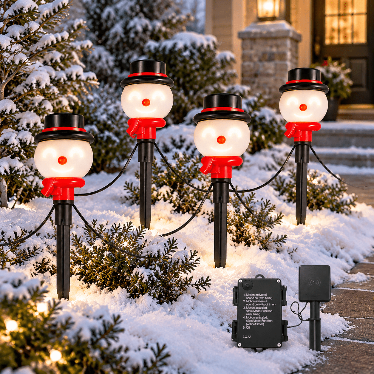 Motion Sensor Outdoor Pathway Lights with Animated Smiley Face for ...