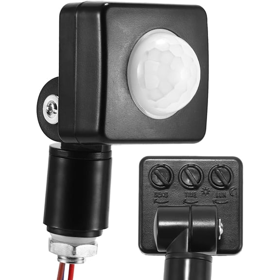 Motion Sensor Outdoor Switch PIR, Light Beam Sensing Switch with Relay Output, Infrared Motion Activated Switch Replacement Detector for Wall Light Solar Security Lights Alarm, AC 110V (Black)