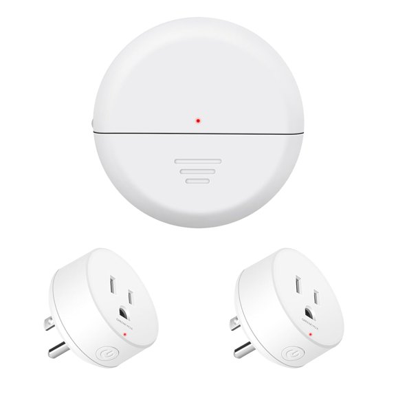 Motion Sensor Plug,General Wireless Motion Sensor Outlet with Timer Setting,PIR Sensor Plug to Auto Turn On/Off,Adjustable Detection Range,15A/1500W for Christmas Lights,Fans（1 Sensors 2 Plugs）