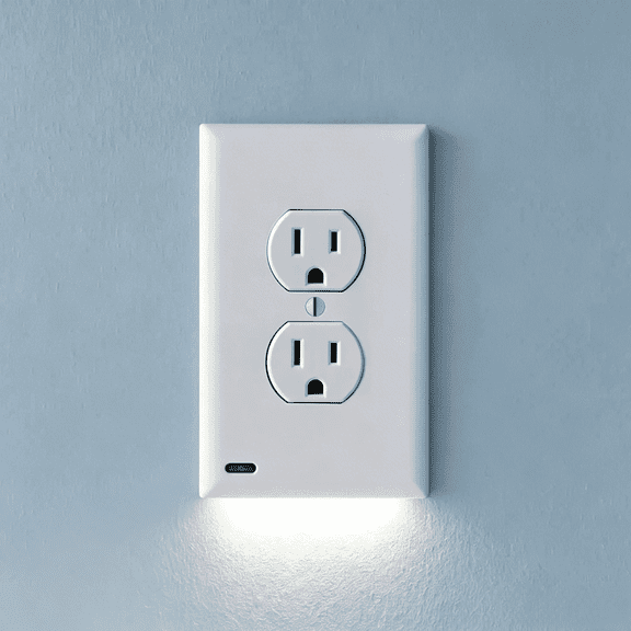 Motion-Sensor Plug for Outlets (New VersionLED Strip) 2-Pack Night Light / Electrical Outlet Wall Plate with LED Night Light / Automatic Motion Sensor (Dual Outlet, White)