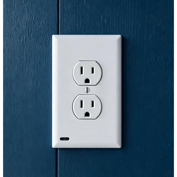 Motion-Sensor Plug for Outlets (New VersionLED Strip) 2-Pack Night Light / Electrical Outlet Wall Plate with LED Night Light / Automatic Motion Sensor (Dual Outlet, White)