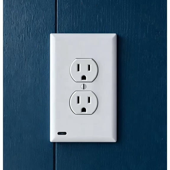 Motion Sensor Outlet (New VersionLED Strip Lights Turn On!! 2-Pack Night Light / Wall Plate with LED Night Light / Automatic Motion Sensor (Dual Outlets, White))