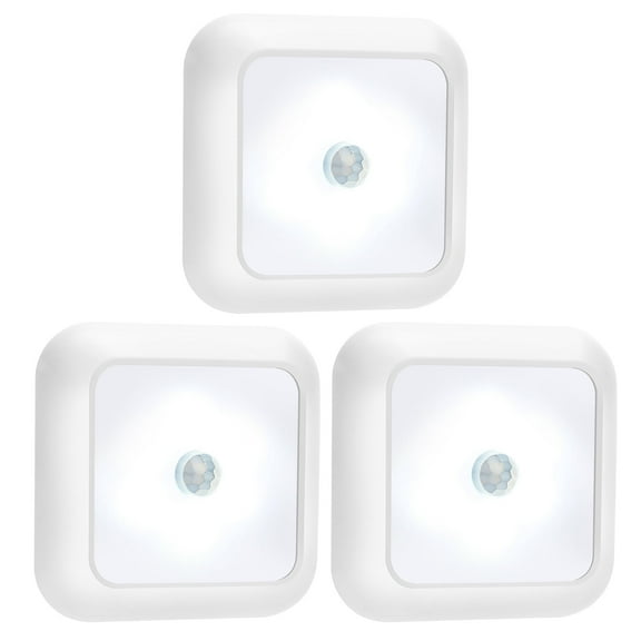 Motion Sensor Puck Lights, Wireless 6 LED Under Cabinet Lighting, Battery Powered (3Pcs, White)