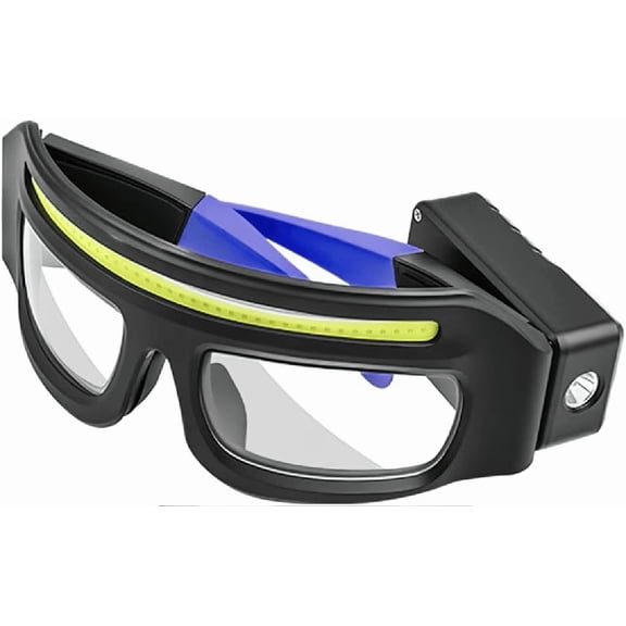 Motion Sensor Rechargeable LED Headlight Glasses – Touch Control Light Up Eyewear with USB-C Charging, 5 Modes, IPX4 Waterproof for Running, Camping, Fishing & Cycling (RL Blue 1 PC)