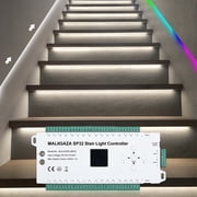 Motion Sensor LED Stair Controller, 32 Channel PIR Motion Sensor Dynamic Staircase Running Flow Light Automatic Stair Lighting Controller for Stairway Step Light Indoor Not Including Strip