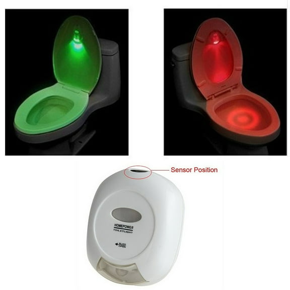 Motion Sensor Toilet Light Under $5! Yrmaups LED Toilet Night Light, Motion Sensor Toilet Bowl Light, 8 Color Changing Night Light, Bathroom Gadget, Automatic On Off, Battery Powered