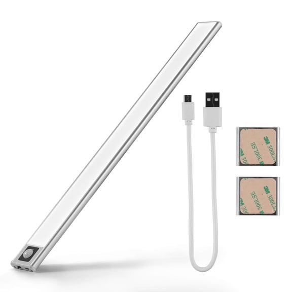 USB Rechargeable LED Under Cabinet Light with PIR Motion Sensor - Flexible Installation, Three Work Modes, Energy Efficient and Convenient(Day White)