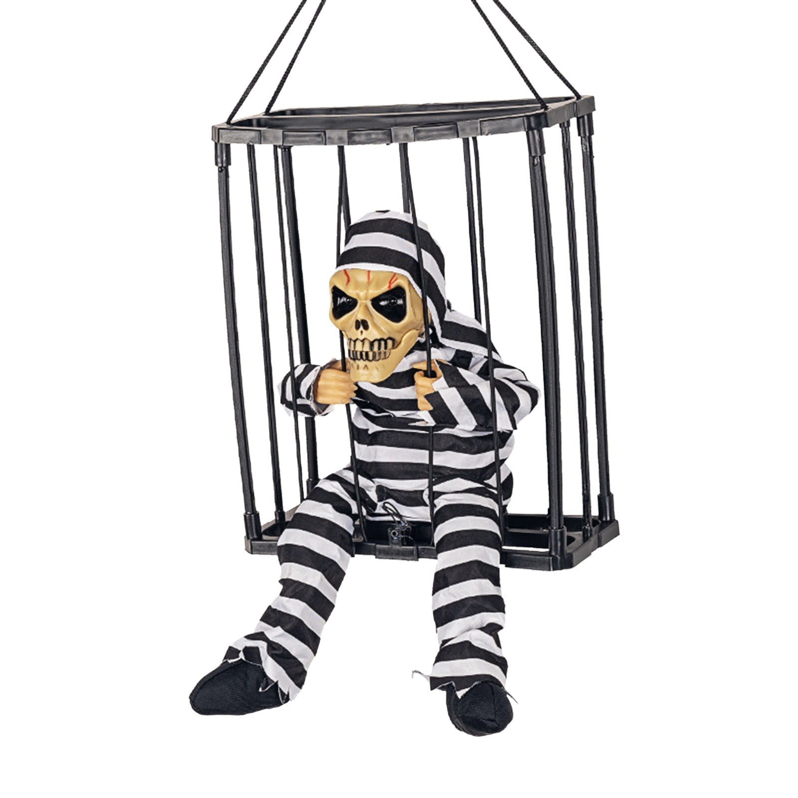 Halloween Decorations Motion Sensors Props Terrifying Cages Prisoner'S Hanging Luminous Eye