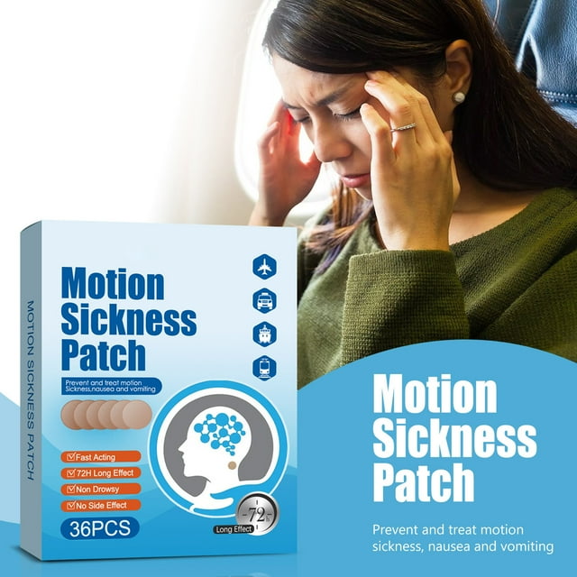 Motion Sickness Patches,36pcs Motion Sickness Patch Fast Acting Vomiting Nausea Dizzines Relief