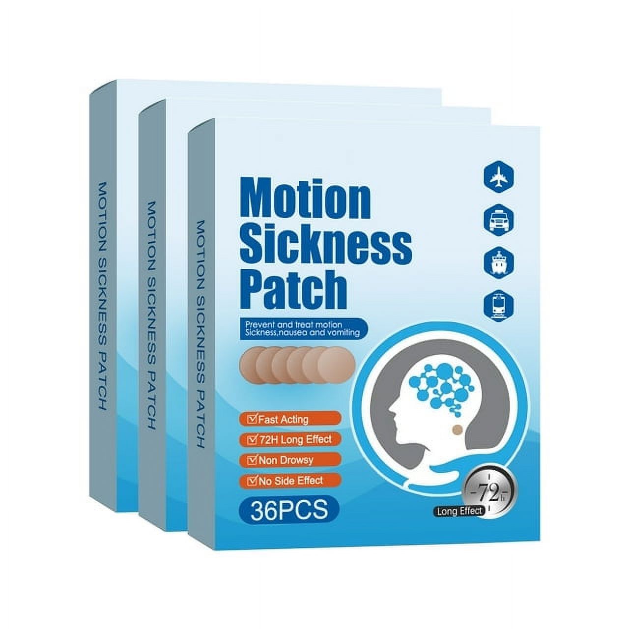 36Pcs Motion Sickness Patch,Seasick Patches Anti Nausea Patches Behind