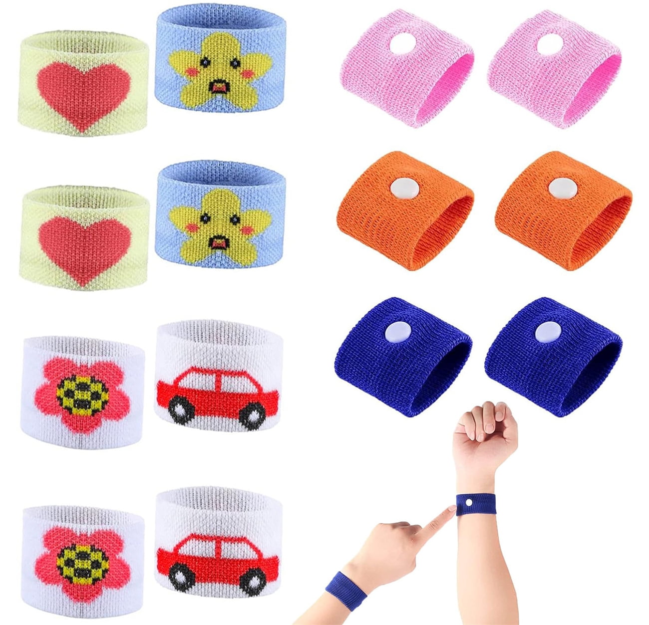 Motion Sickness Relief Bands for Kids Adults,Bexikou 8 Pairs Sea Sickness Wristbands,Anti Nausea