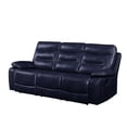 thumbnail image 1 of Motion Sofa with Leatherette Upholstery and Tufted Seat, Navy Blue, 1 of 5