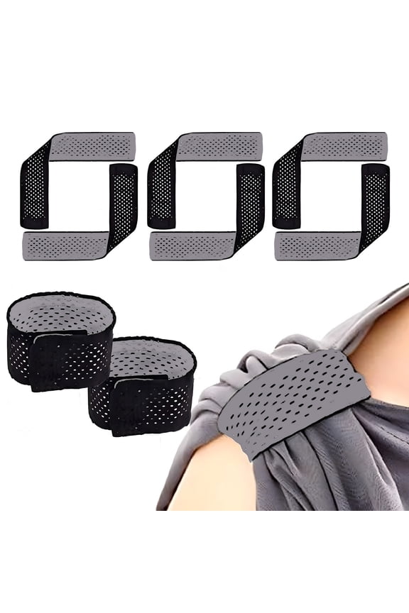 Motion T-Shirt Shoulder Sleeve Straps, Non-Slip Sleeve Stabilizers, Breathable Mesh Shirt Stickers for Workout Apparel, 8-Pack Reusable Adhesive Straps