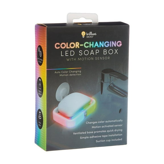 Motion sensor color changing LED soap box for bathroom