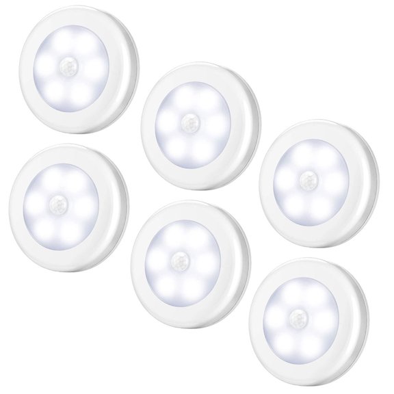 Motion sensor lights, stick anywhere closet lights, stair lights, hallways - white