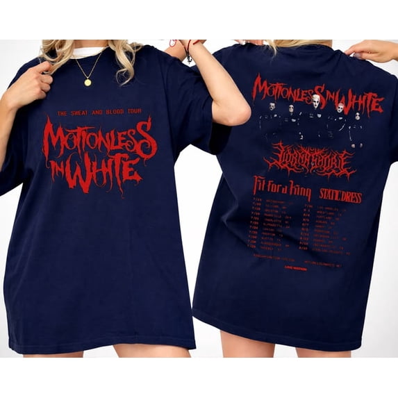 Motionless In White The Sweat And Blood Tour 2026 T-shirt Sizes S-5XL