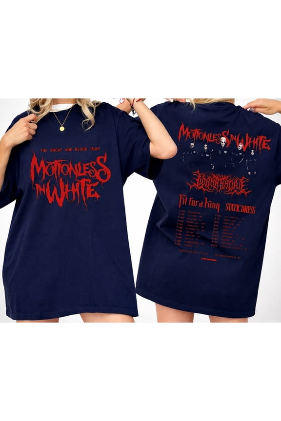 Motionless In White The Sweat And Blood Tour 2026 T-shirt Sizes S-5XL