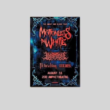 Motionless in White The Sweat And Blood Tour 2026 Schedule Poster Size 24''x36'' The Golden Shop