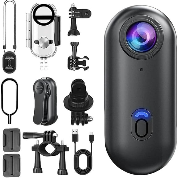 Motiontrail Camera - Nexo25 Camera, Nexo25 Black Smallest High-Res Cam in The World, 1080P/4K Waterproof Wearable Action Cam, for Sports, Cycling, Diving, Outdoor Exploration (Black-1080P)