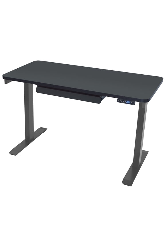 Black Electric Height Adjustable Standing Desk, 24?x48", Height Adjustable 28"-48" with 4 pre-set height adjustments and USB Charge Port, Multiple Colors