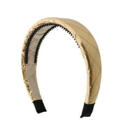 Motique Accessories 1.5 inch Wide Metallic Quilted Hard Headband - Gold