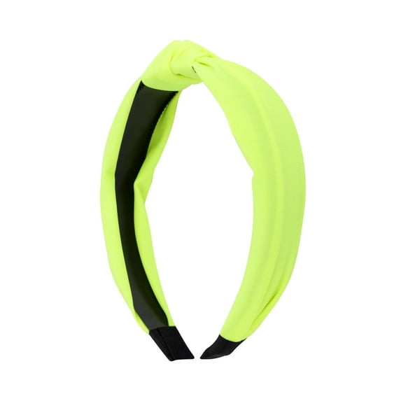 Motique Accessories 1 Inch Fabric Turban Knot Headband (Neon Yellow)