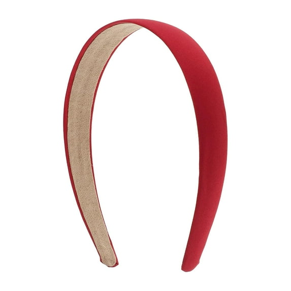 Motique Accessories 1 Inch Satin Hard Headband (Dark Red)