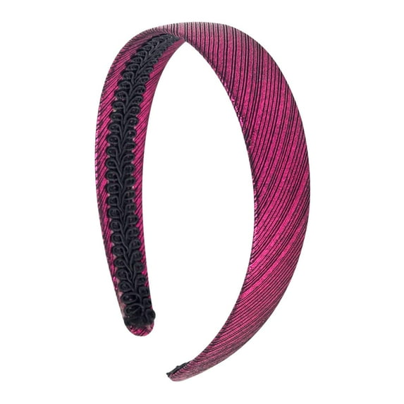Motique Accessories 1 inch Metallic Fabric Headband (Hot Pink)