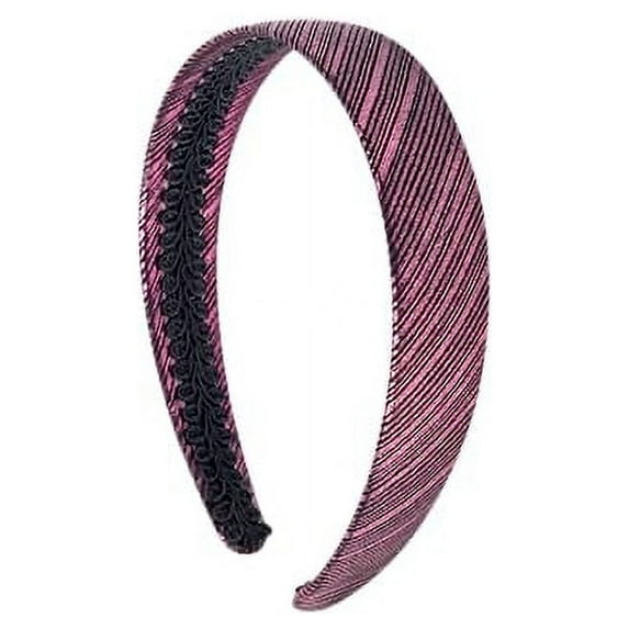 Motique Accessories 1 inch Metallic Fabric Headband for Women (Pink)