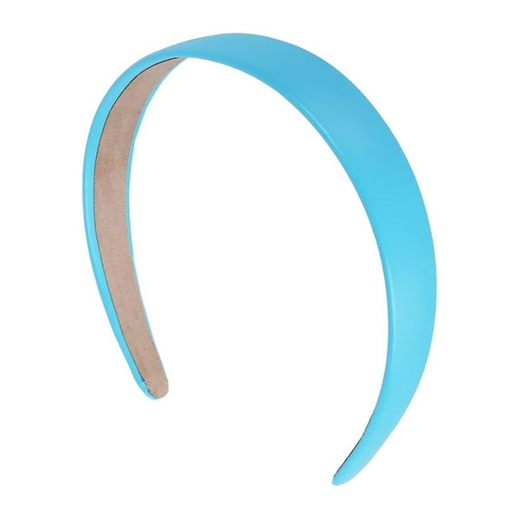 Motique Accessories 1 inch Vegan Leather Headband for Women and Girls (Light Blue)