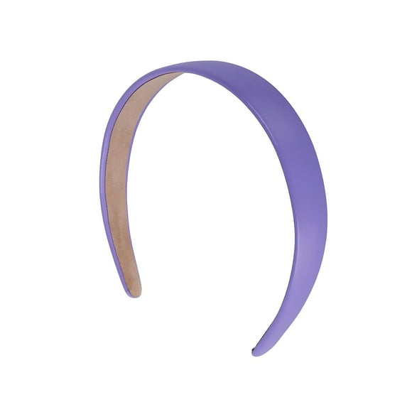 Motique Accessories 1 inch Vegan Leather Headband for Women and Girls (Light Purple)