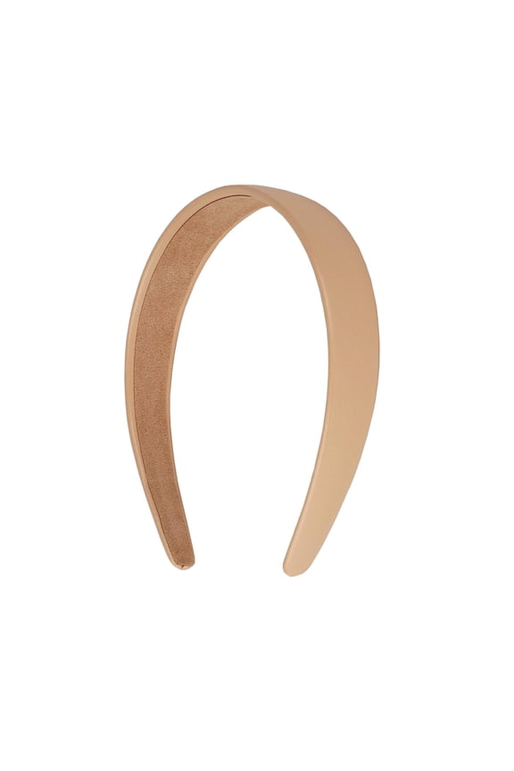 1 inch Vegan Leather Headband for Women and Girls (Tan)