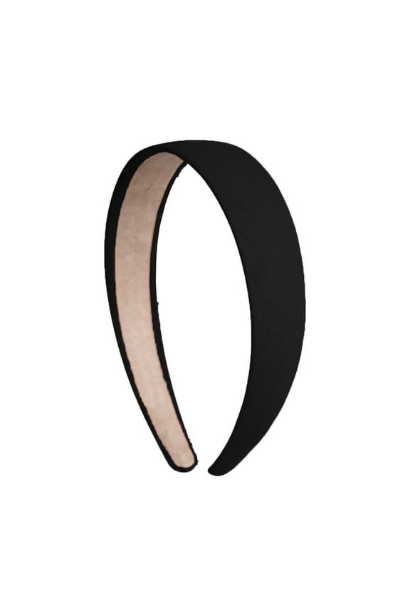 1 inch Wide Suede like HeadBand Solid Hair band for Women and Girls - Black