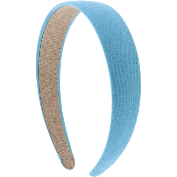 Motique Accessories 1 inch Wide Suede like Headband Solid Hair Band for Women and Girls (Light Blue)