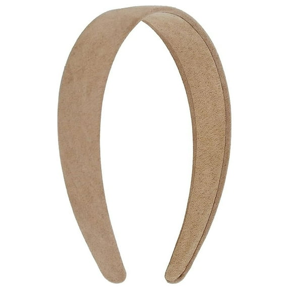 Motique Accessories 1 inch Wide Suede like Headband Solid Hairband for Women and Girls (Beige)