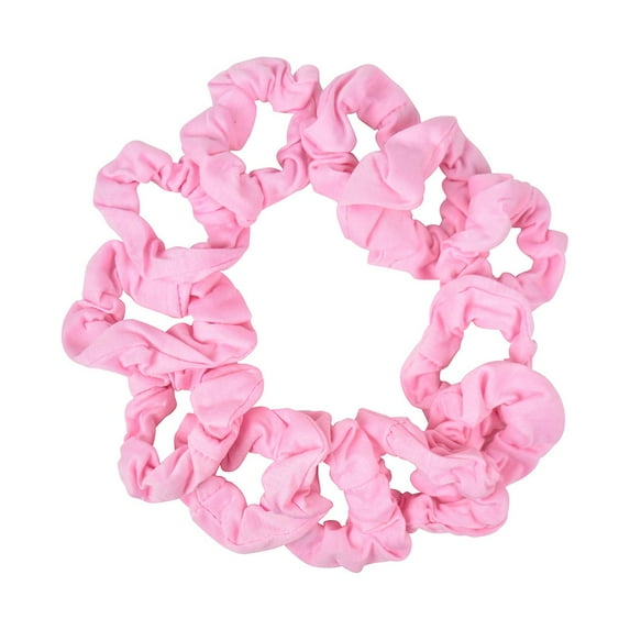 Motique Accessories 12 Pack Small Scrunchies Cotton Hair Scrunchy for Adult Female (Light Pink)