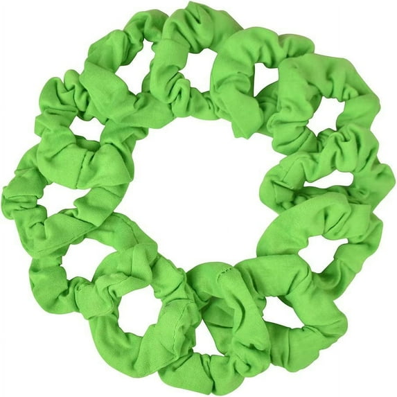 Motique Accessories 12 Pack Small Scrunchies Cotton Hair Scrunchy for Adult Females (Neon Green)
