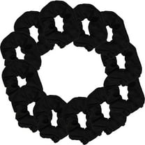 Motique Accessories 12 Pack Solid Hair Ties Scrunchies (Black)